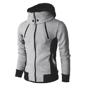 Herren Zip UP Kapuzenjacke Fake Zweiteilige Sport Strickjacke Lässige Slim Sweatshirt Jacke