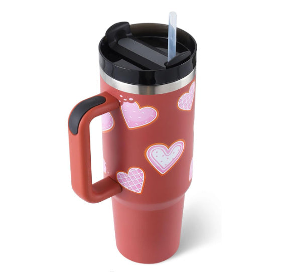 Oz Tumbler With Handle Straw Insulated Coffee Cup