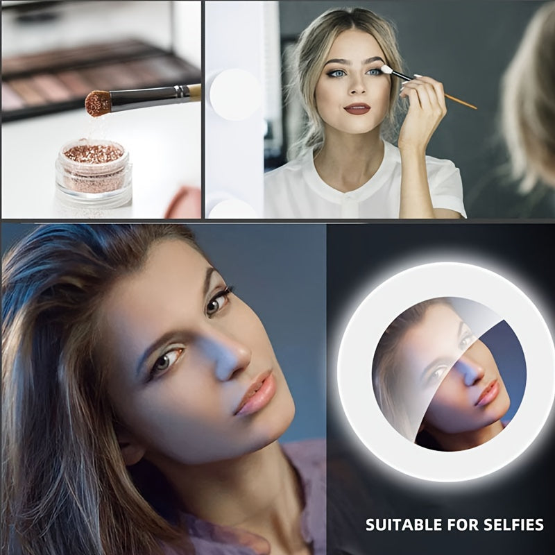 Good Quality LED Selfie Ring Light Battery Rechargeable Ring Lamp For Smart Phone Computer Makeup Warm White Light