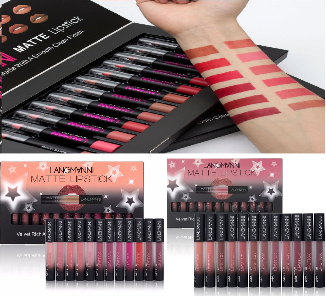 Matte Lippenstift Wasserdicht Langanhaltende Samt Lippenstift Set