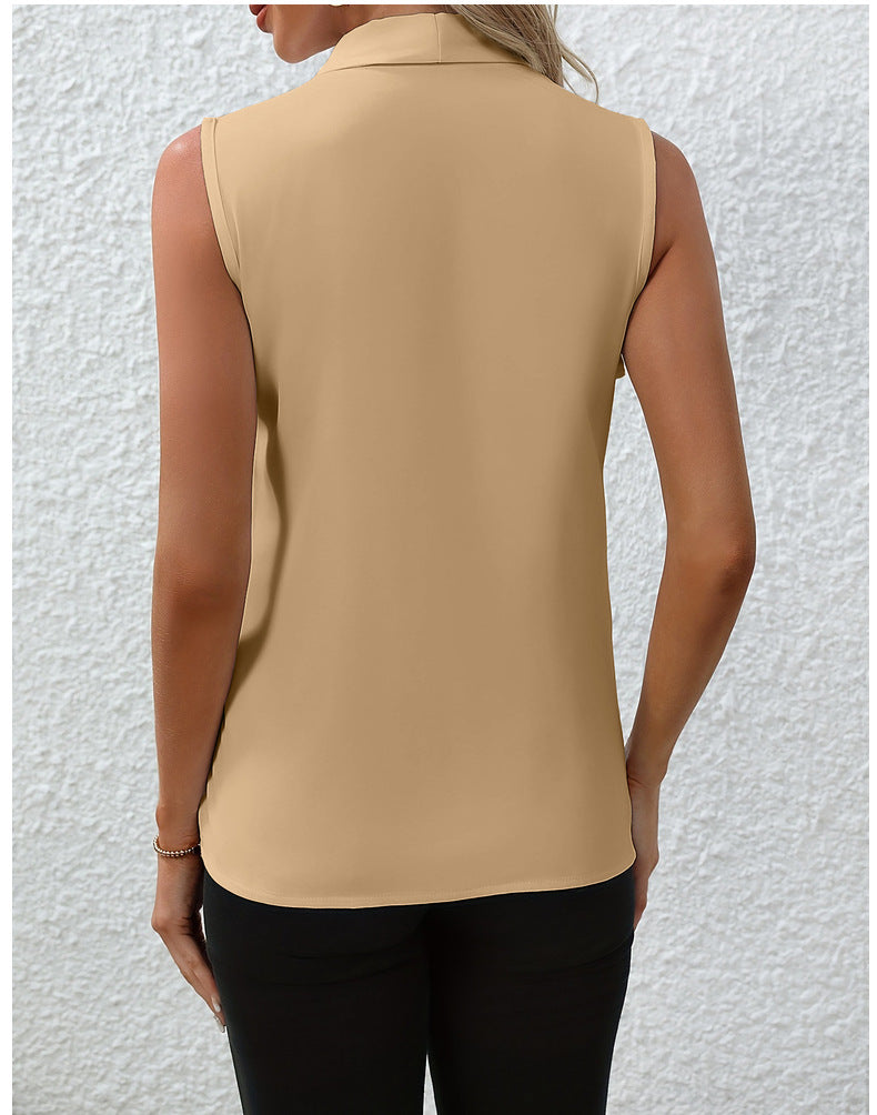 Solid Color Sexy V-neck Fashionable All-match Shirt