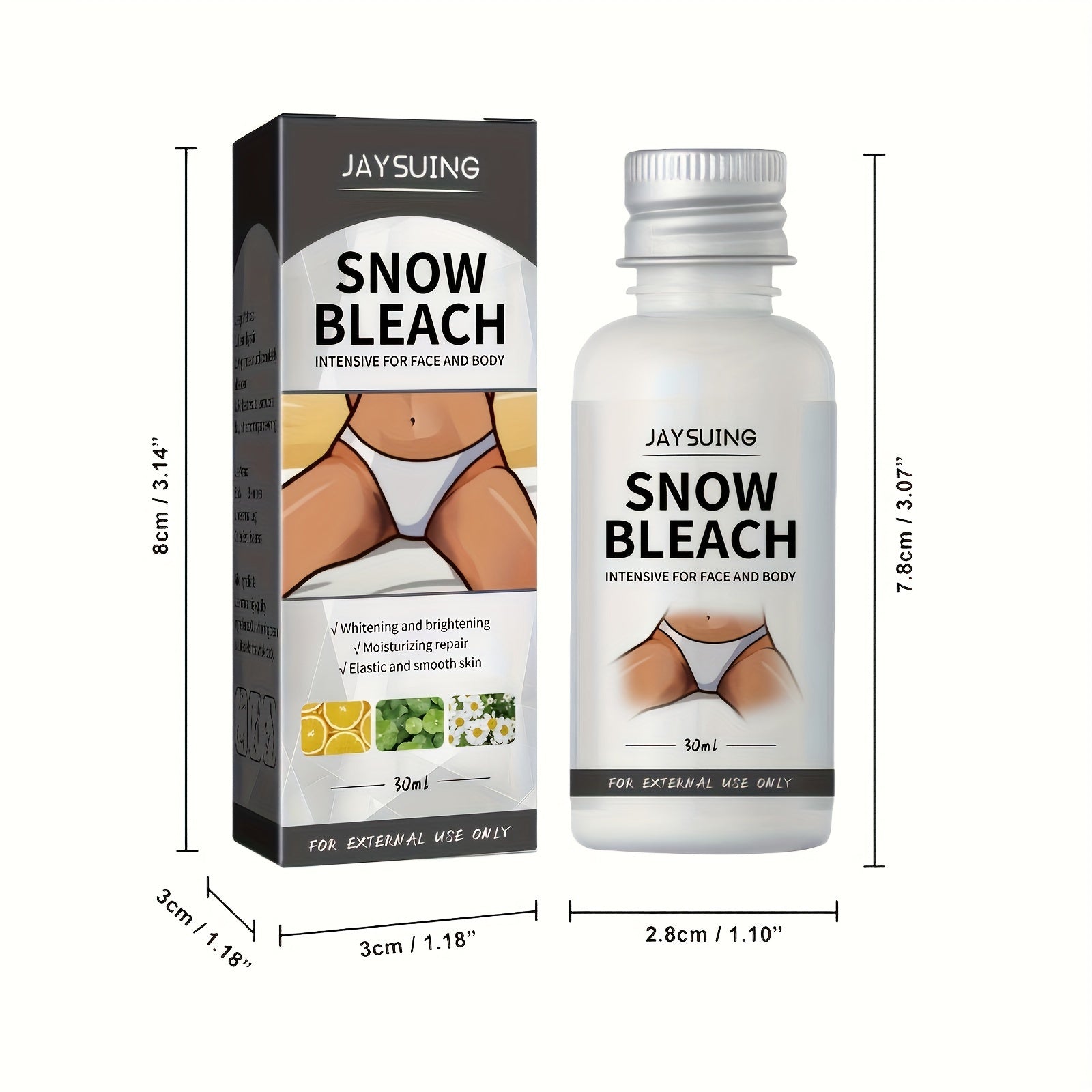 1.01oz Powerful Snow Bleach Cream For Private Part, Underarm, Face And Body Skin Bleaching - Effective Daily Skin Care For Dark Skin