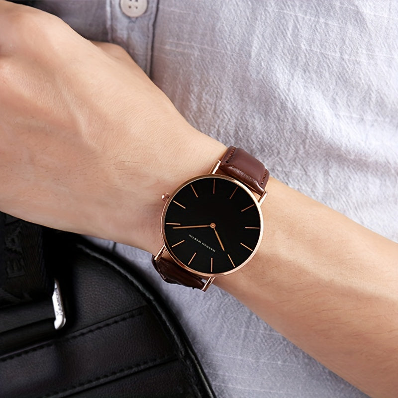 Hannah Martin Top Brand Men's Watch Ultra-thin 6.9mm Simple Dial Japanese Movement Fashion Business Men's Quartz Watch