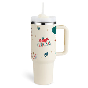 Oz Tumbler With Handle Straw Insulated Coffee Cup