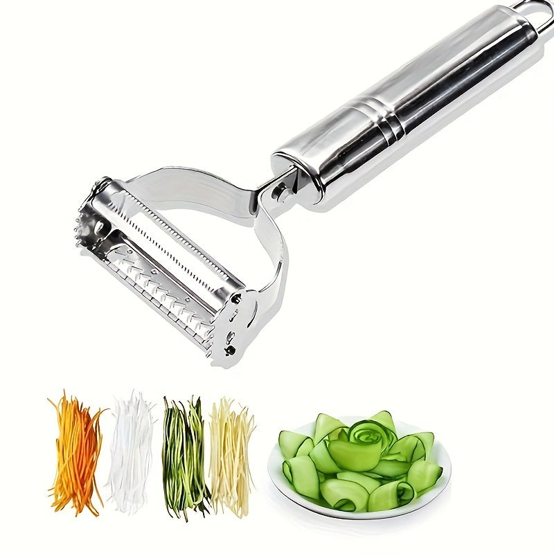 1pc Stainless Steel Vegetable Peeler - Multi-Function Fruit & Potato Grater For Dining & Relaxing, Manual Uncharged Kitchen Gadget For Restaurant