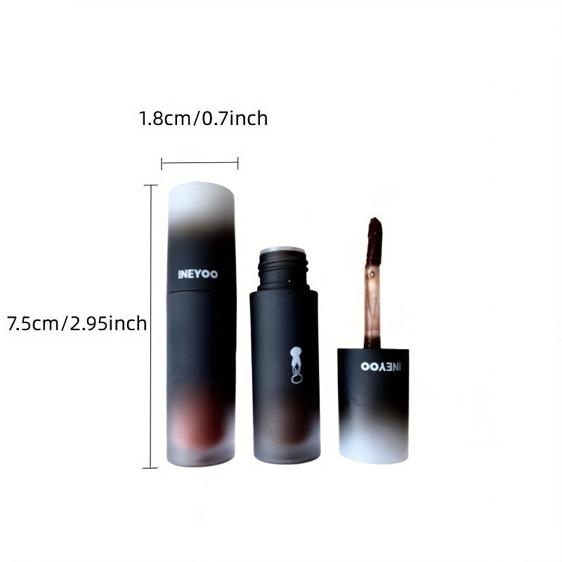 Ineyoo Cool Black Rabbit Lip Glaze Long Lasting Colorful And Smooth Silky Color Rendering