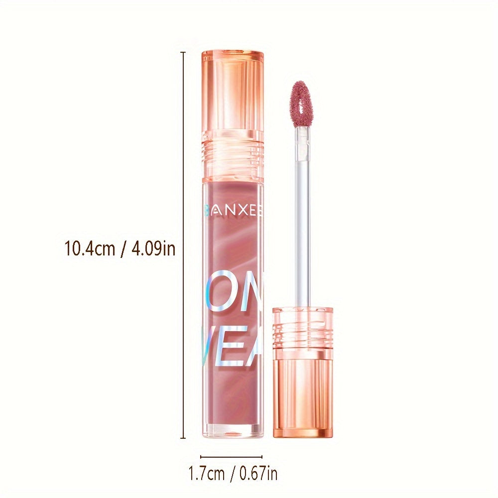 BANXEER Color-Fixed Lip Gloss Long-Lasting Moisturizing Non-Sticky Shine Lip Plumper Repair Liquid Lipstick - Nature Effect Paste