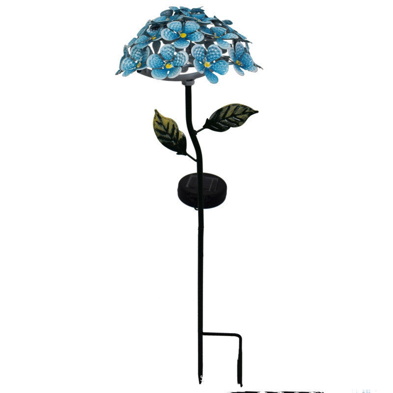 LED Solar Light Artificial Hydrangea Simulation Flower Outdoor Waterproof Garden Lawn Stakes Lamps Yard Art For Home Decoration