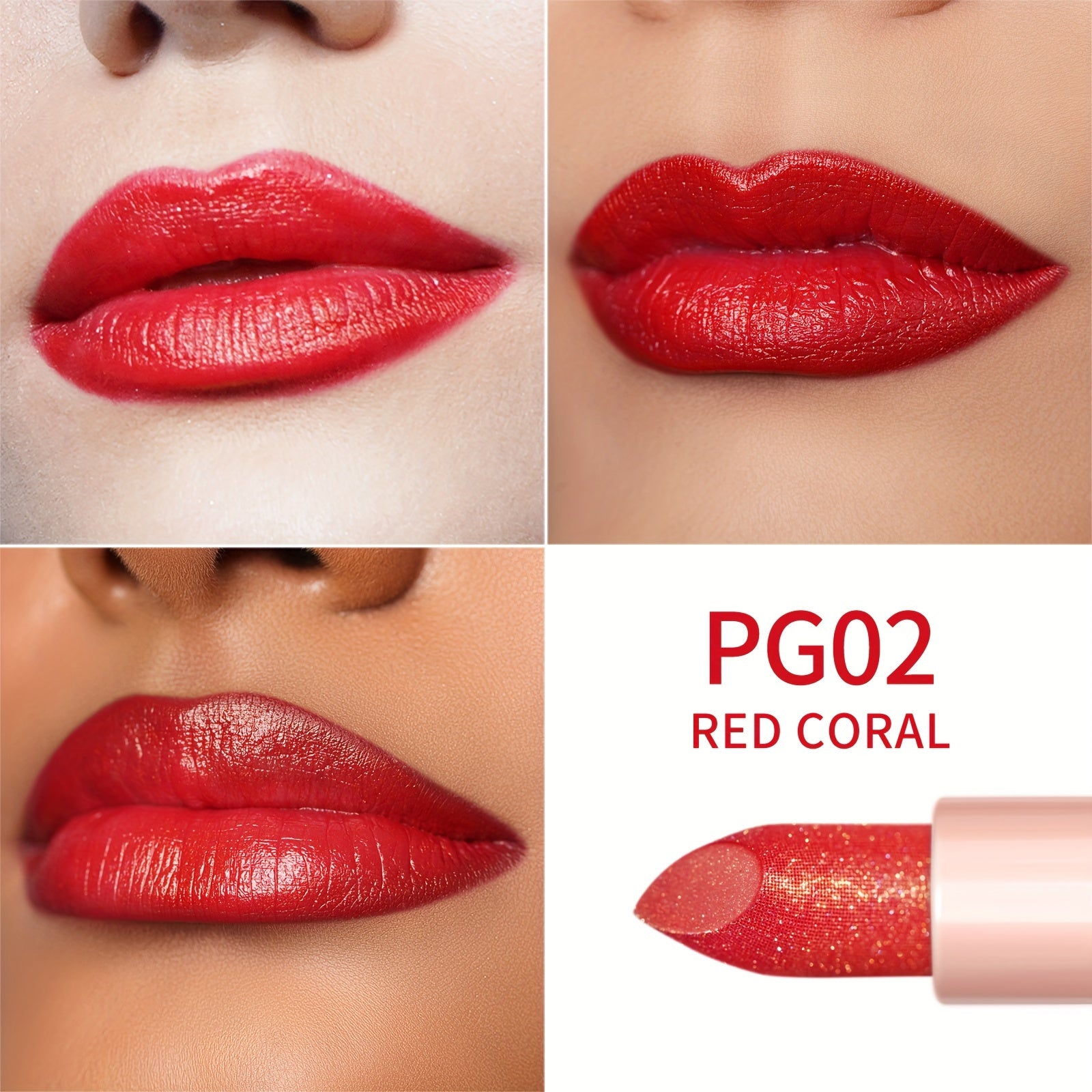 Oulac Red Lipstick 3 Pcs Set - Includes Metallic, Infinity Moisture, Moisture Shine Lipsticks