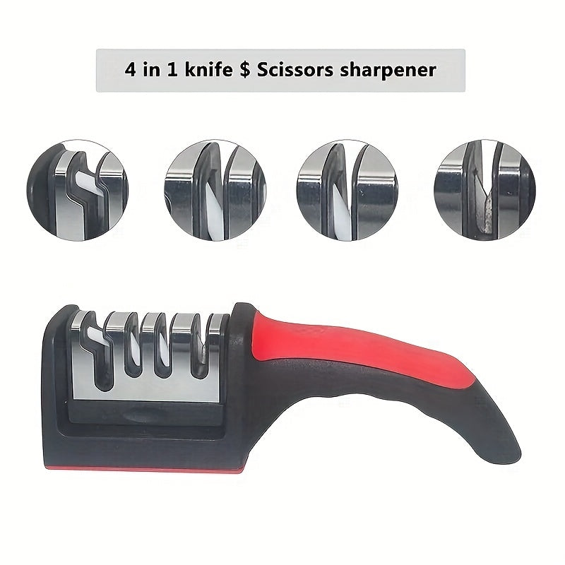 Knife Sharpener 4 Stages Professional Kitchen Sharpening Stone Tungsten Diamond Ceramic Sharpener Tool