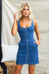 Spring And Summer Casual Slim Fit Denim Sleeveless Dress