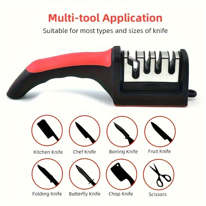 Knife Sharpener 4 Stages Professional Kitchen Sharpening Stone Tungsten Diamond Ceramic Sharpener Tool