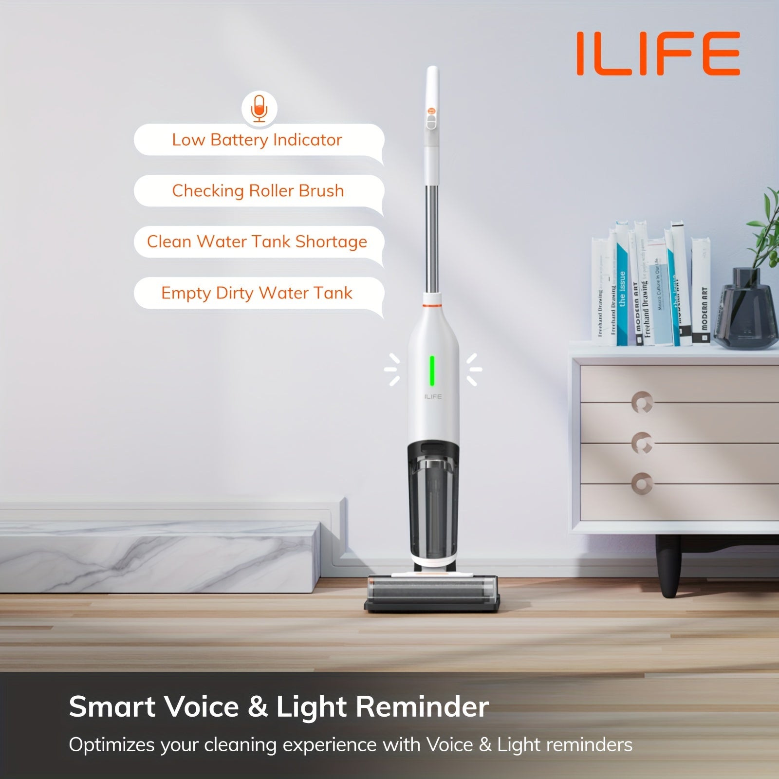 ILIFE W90 Cordless Wet Dry Vacuum Cleaner, All in One Vacuum Mop Hardwood Floor Cleaner, Lightweight One-Step Cleaning