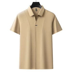 Business Casual Solid Color Polo Shirt Men