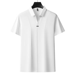 Business Casual Solid Color Polo Shirt Men