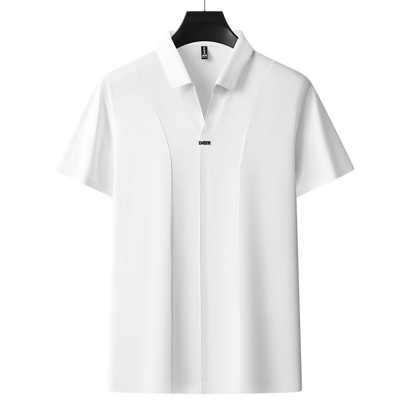 Business Casual Solid Color Polo Shirt Men