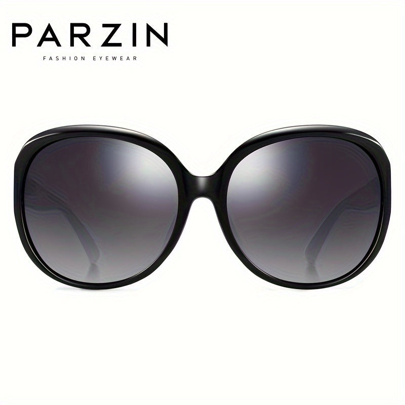 PARZIN Fashion Retro Polarized Glasses For Women, Oversized Oval TR90 Frame, Metal Hinges, TAC Lenses For Hiking