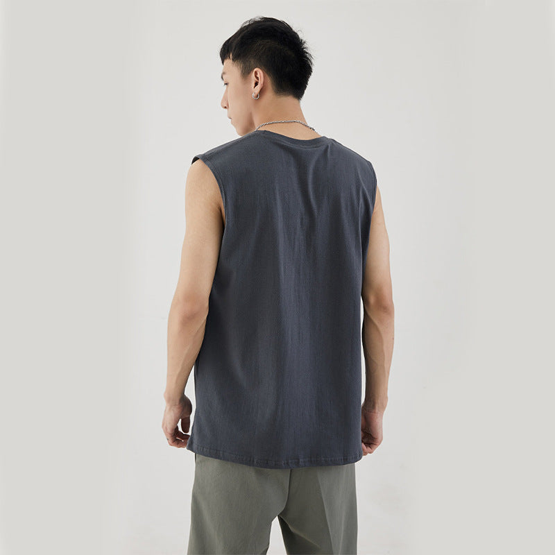 Simple Basic Sleeveless Cotton Men's Vest