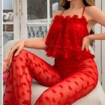 Women's Pajamas Lace See-through Uniform Suit