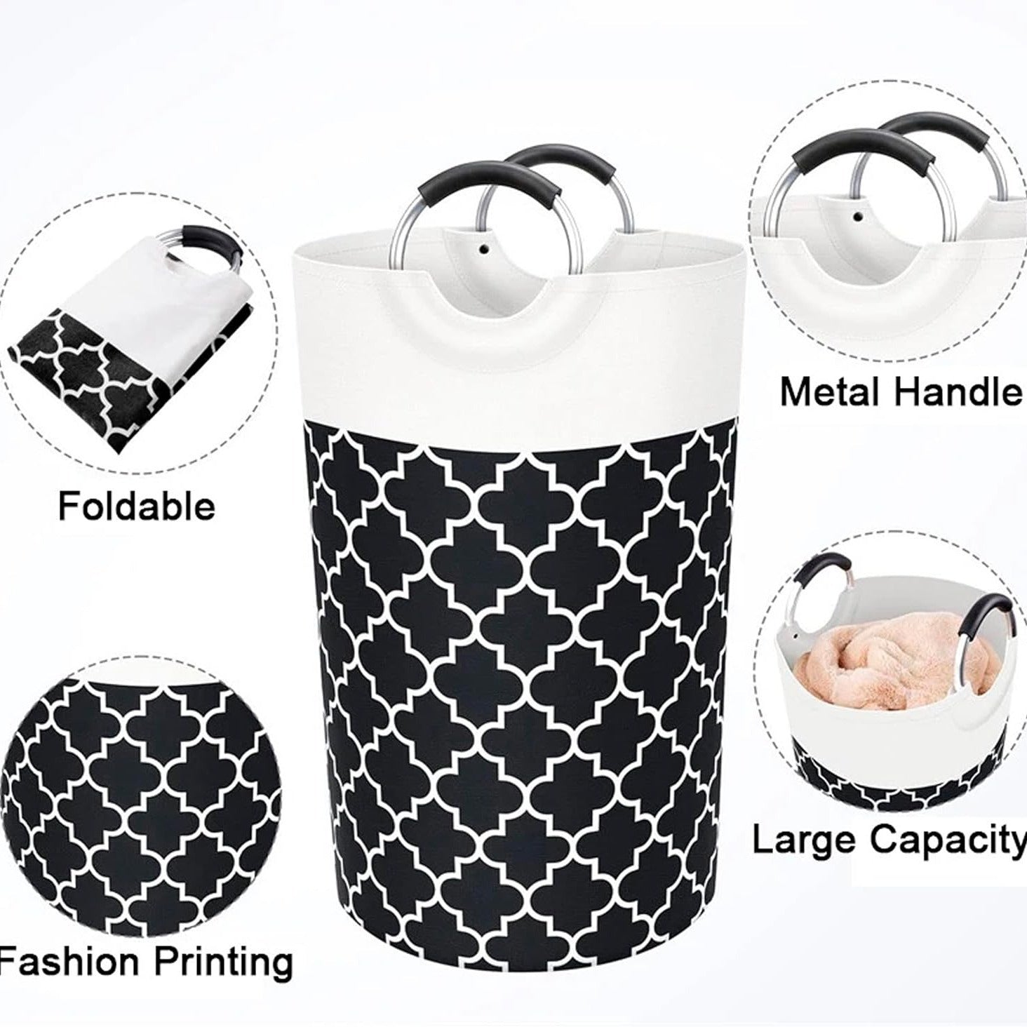 Folding Laundry Basket Home Bathroom Storage