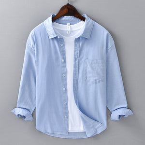 Long Linen Sleeves Casual All-matching Cotton Linen Shirt