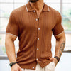 Short-sleeved Polo Shirt Summer Button Lapel Top Fashion Men's Clothing