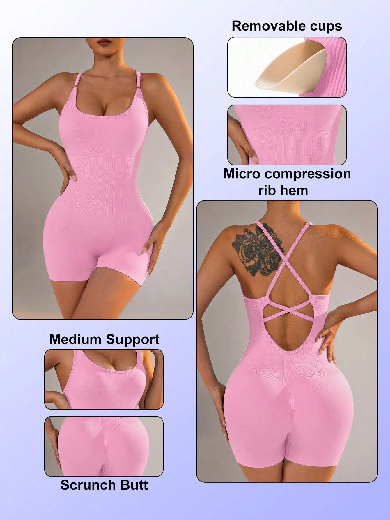 Jumpsuit Skinny Short Bodycon High Elasticity Nylon Bodysuit One Piece