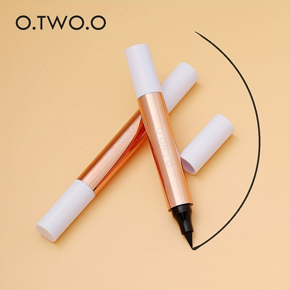 O.TWO.O Winged Eyeliner Stamp Waterproof Makeup Smudge-Proof Wing Eyeliner Black 2-in-1 Liquid Magic Cat Eye Pencil