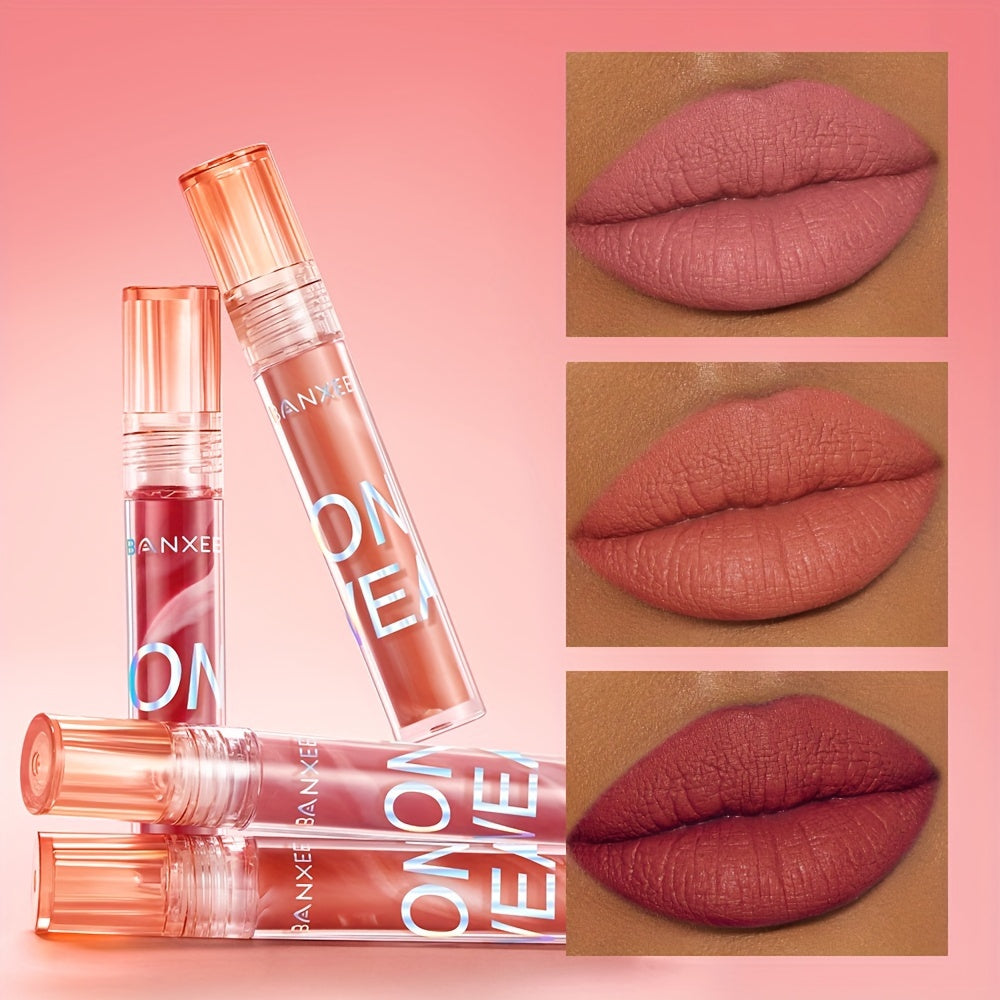 BANXEER Color-Fixed Lip Gloss Long-Lasting Moisturizing Non-Sticky Shine Lip Plumper Repair Liquid Lipstick - Nature Effect Paste