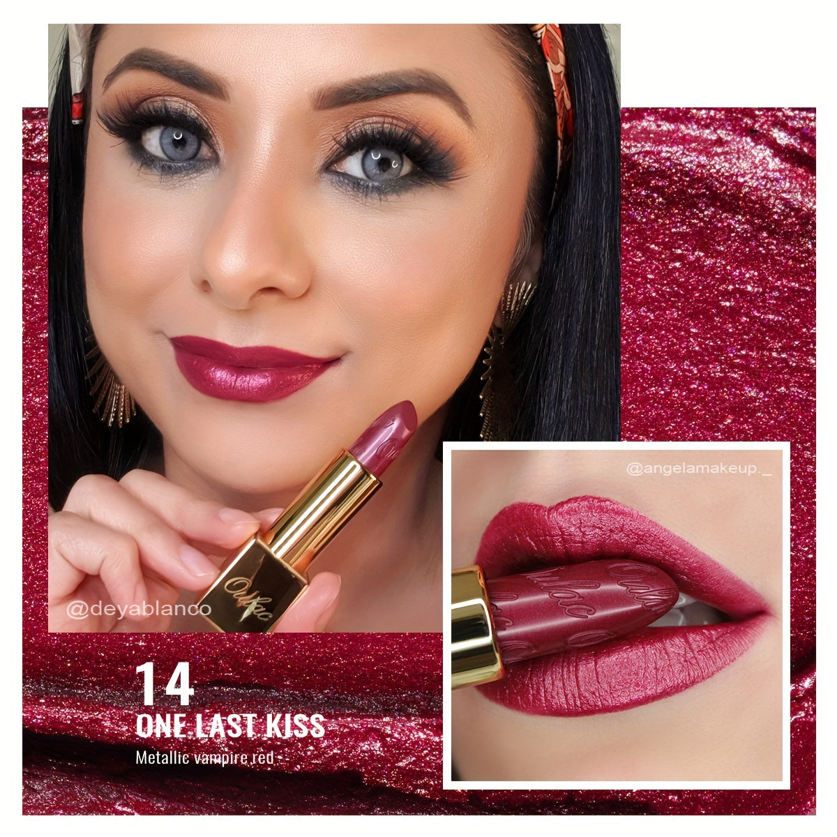 Oulac Metallic Lipstick 3PCS High Impact Lipcolor with Moisturizing Formula, Full-Coverage Lip Color 4.3g X 3PCS