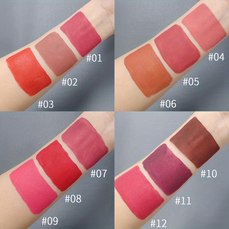 VERONNI Non-stick Cup Matte Lip Gloss Velvet Misty Lip Glaze Non-fading Creamy Lipstick Makeup Highly Pigmented