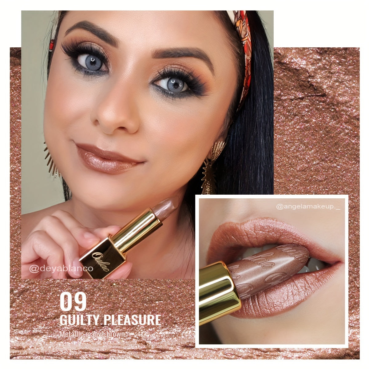 Oulac Metallic Lipstick 3PCS High Impact Lipcolor with Moisturizing Formula, Full-Coverage Lip Color 4.3g X 3PCS