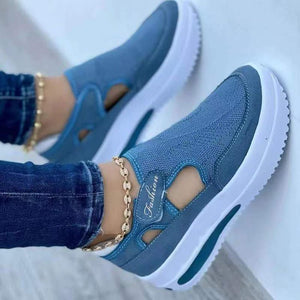 Damen Sneakers Sommer Neue Damen Casual Niedrigen Keil Atmungsaktiv Rutschfesten Komfort Feamle Sport Schuhe Mesh Schuhe Mode Stil