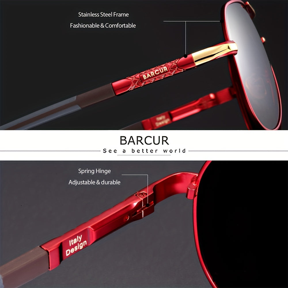 BARCUR Retro Men's Sunglasses Polarized Sunglasses Driving Eyewear UV Protection Protective Sunglasses