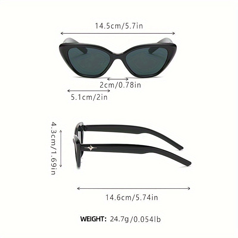 Retro Fashion Cat Eye Sunglasses Women's Personalized Advanced Black Frame Sunglasses Women's Glasses