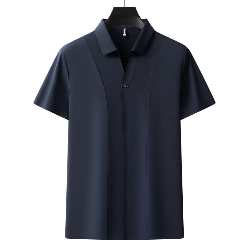 Business Casual Solid Color Polo Shirt Men