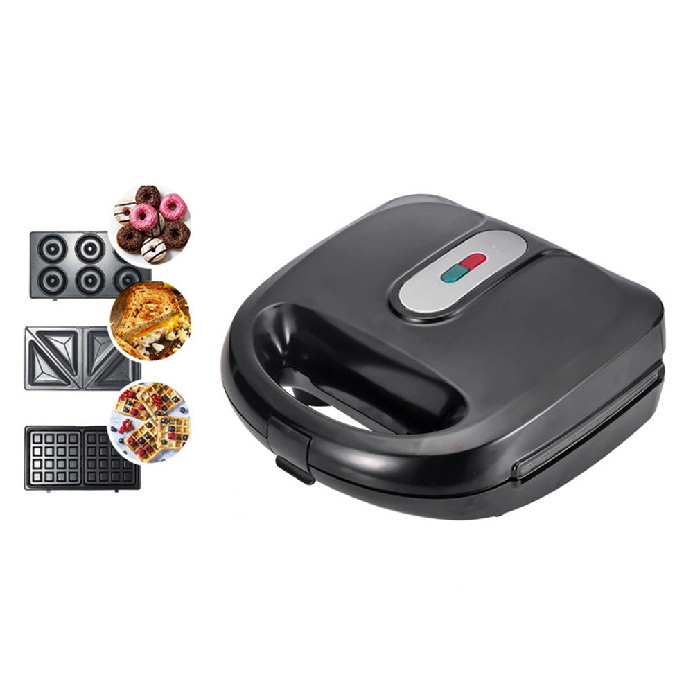 6-in-1 Waffeleisen EU Stecker Sandwichmaker Grill Frühstücksmaker Donut Kuchenmaker Kompakte Küche Esszimmer Küche Zubehör