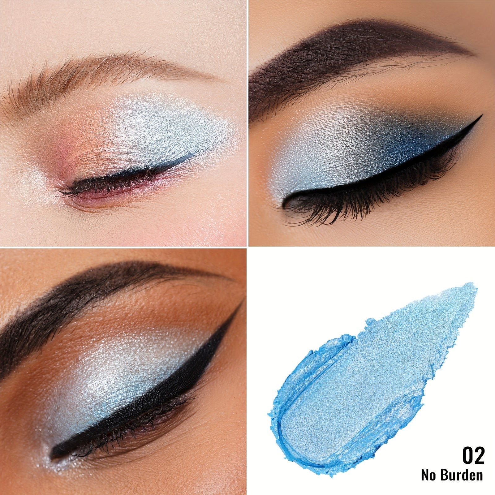 Oulac Blue with Orange pearl Cream Eyeshadow Set also for Highlighter Sheer and pearl Eye Shadow