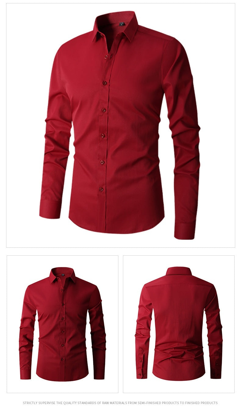 Long Sleeve Trendy Casual Slim-fit Shirt