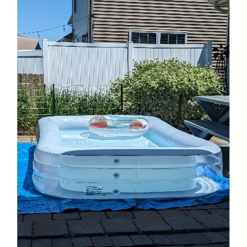 Deluxe Rectangular Family Pool Blue