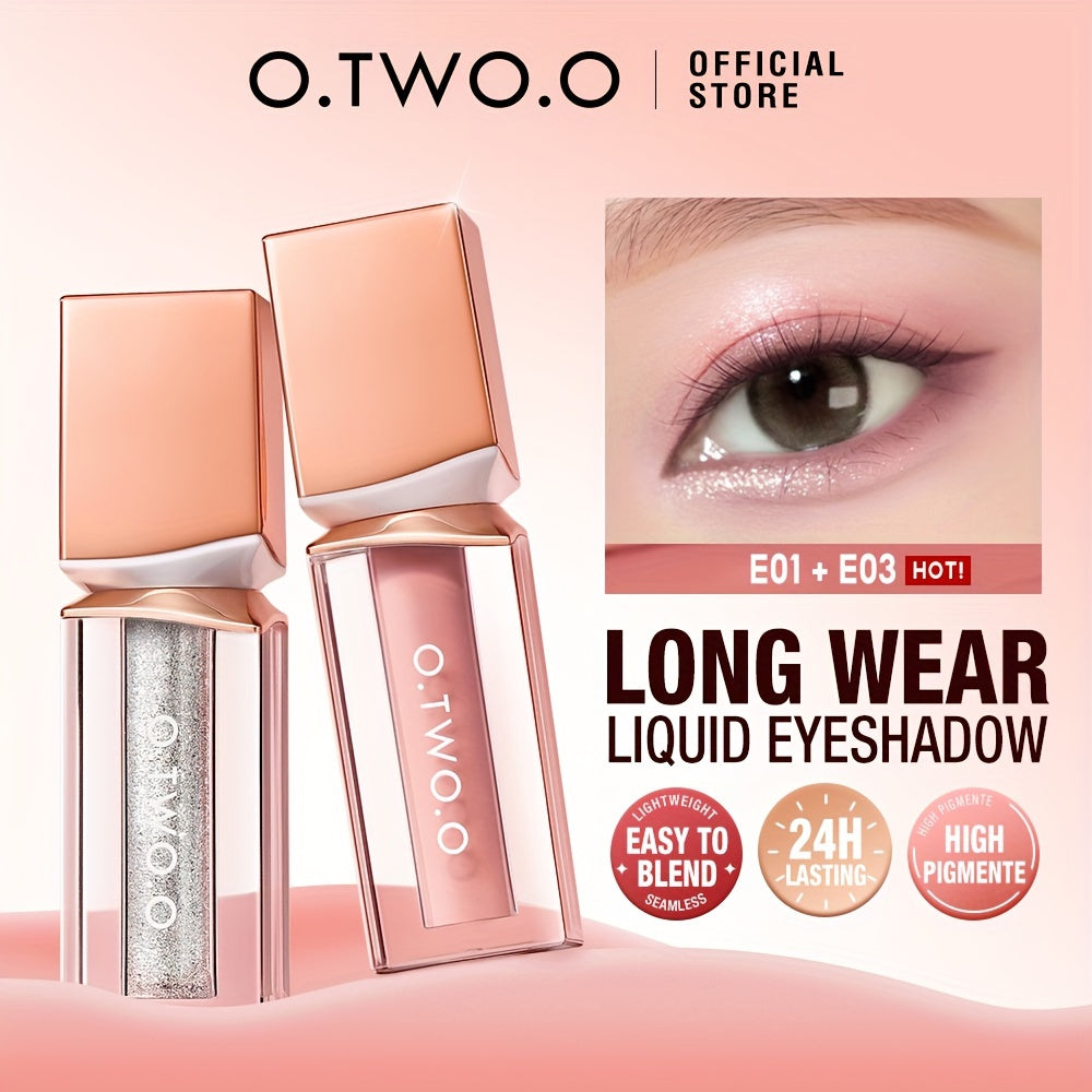 O.TWO.O Glitter Liquid Eyeshadow Matte Finish Velvety Smooth Feel Easy To Blend Lightweight Eye Makeup