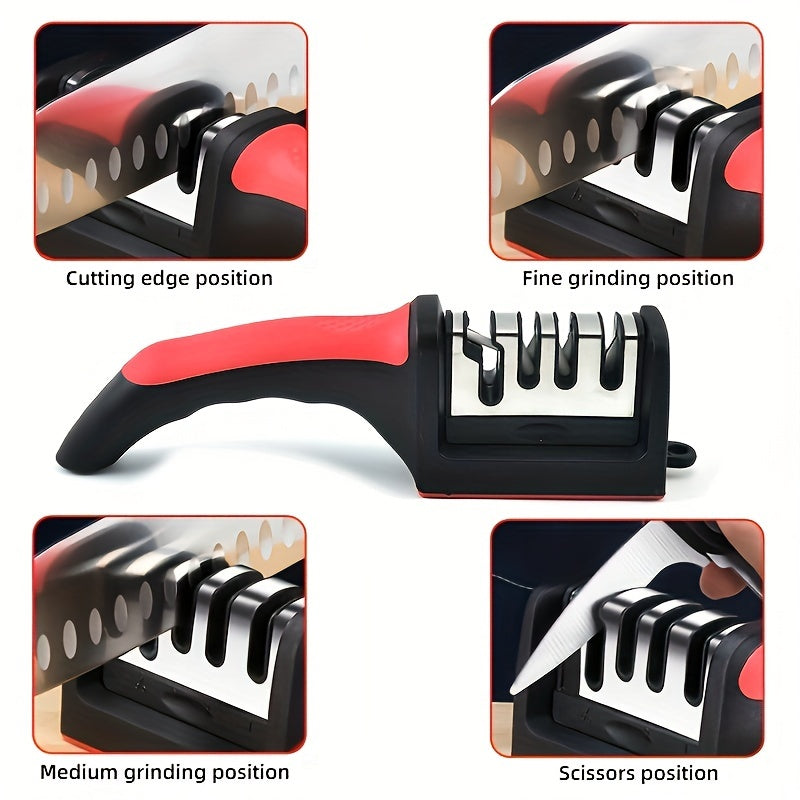 Knife Sharpener 4 Stages Professional Kitchen Sharpening Stone Tungsten Diamond Ceramic Sharpener Tool