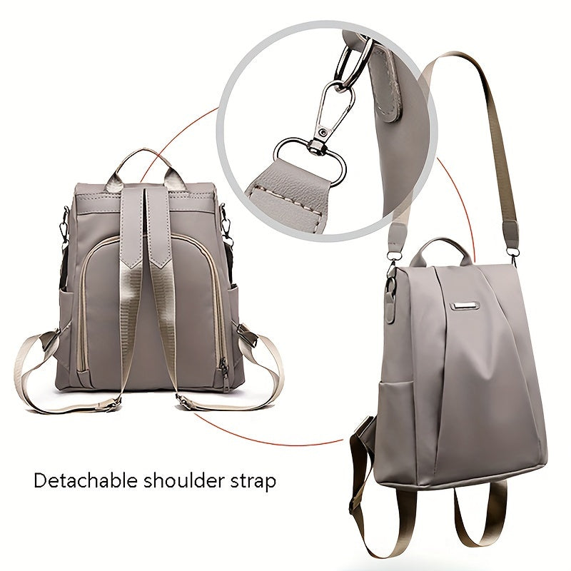 Casual Backpack With Anti-Theft Design, Detachable Shoulder Strap, Multifunctional Travel Shoulder Bag