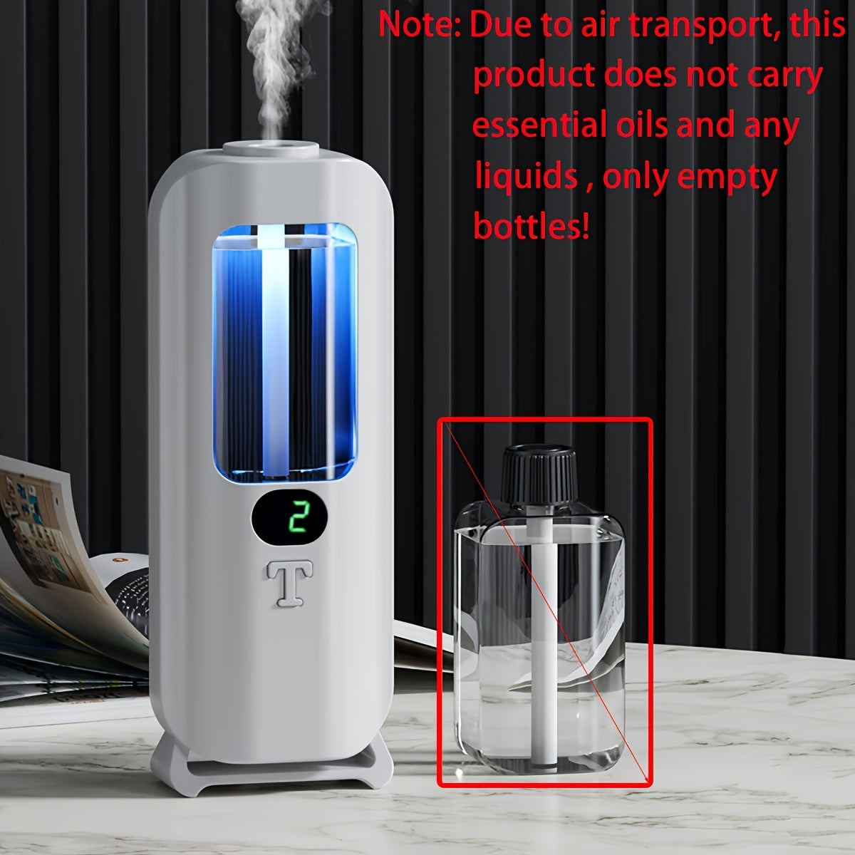 Cloud Prime Mini Aromatherapy Diffuser - USB Rechargeable, 5-Speed Fragrance Machine with Digital Display for Home & Car Decor