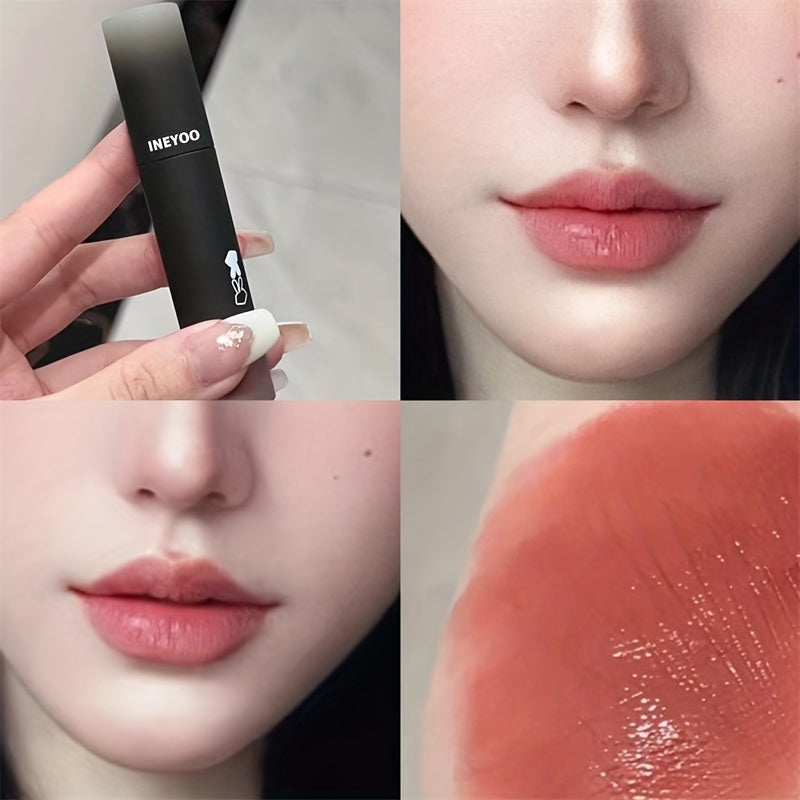 Ineyoo Cool Black Rabbit Lip Glaze Long Lasting Colorful And Smooth Silky Color Rendering