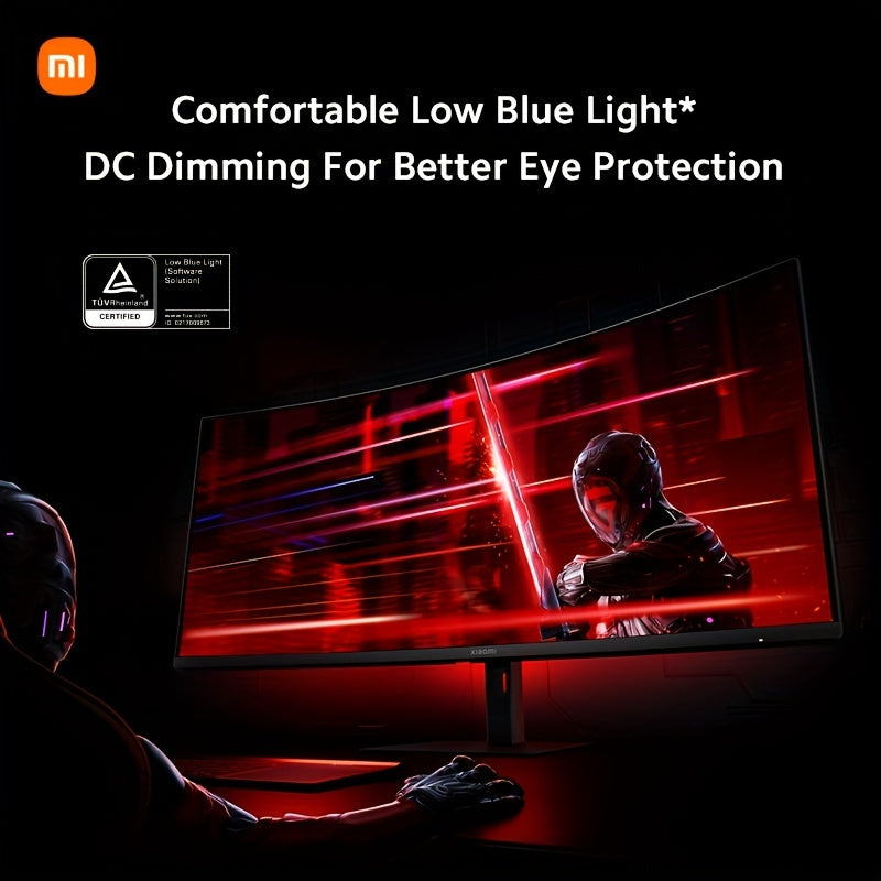 Xiaomi 34-inch Curved Gaming Monitor 180Hz High Reshed Rate 1ms Fast FreeSync Premium E<2* Professional Calibration 95%DCI-P3 100% SRGB* Low Blue Light Computer Screen Monitor Desktop Monitor