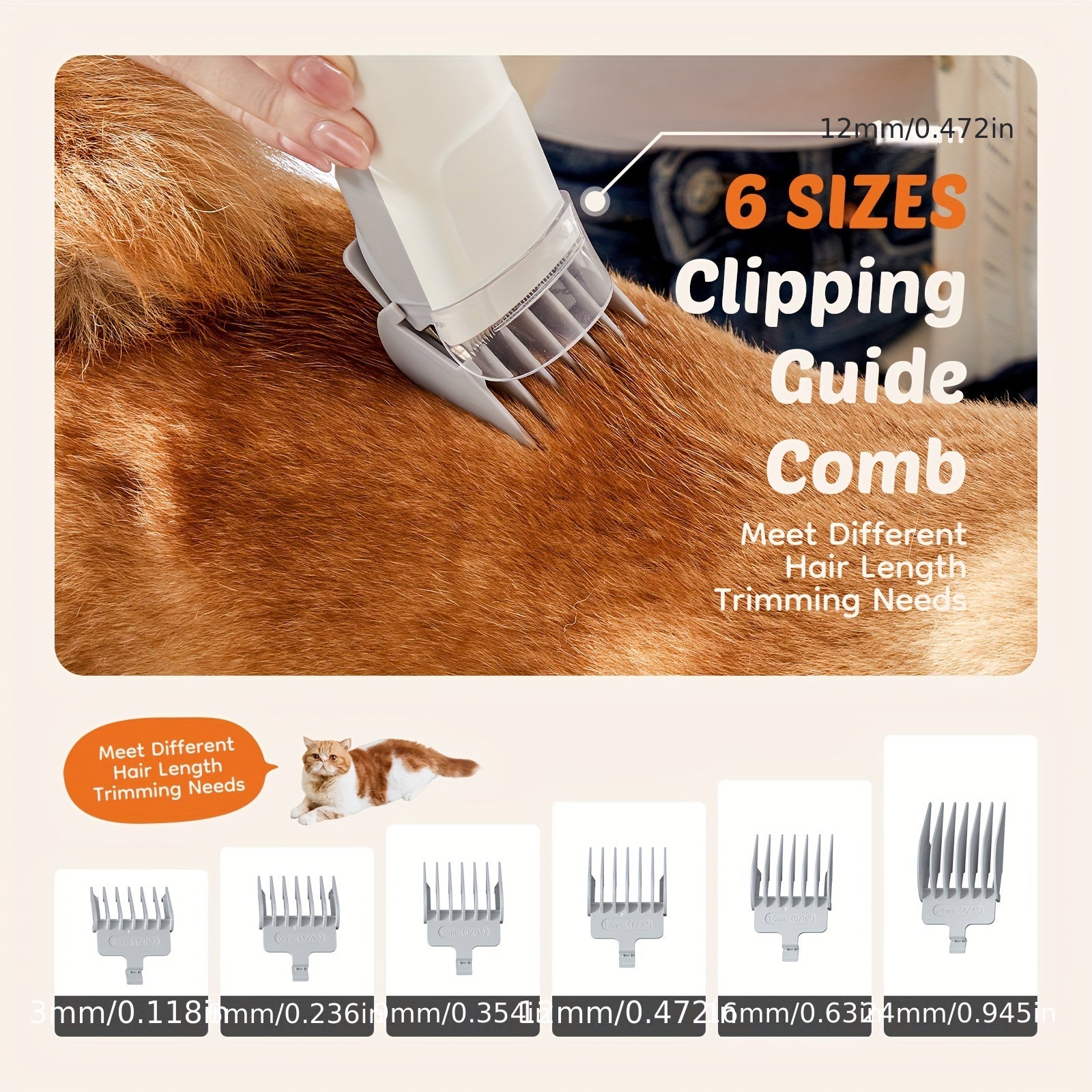 Vacuum Grooming Kit 5 in 1, Pet Vacuum Trimming Set, Strong Sunction Power 99% Pet Hair with Nozzle Head, Roller Brush Tools