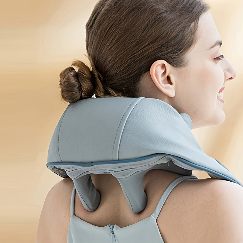 Multifunctional Neck And Shoulder Massager, USB Rechargeable, Heating And Kneading Back Massager For Home Office Use