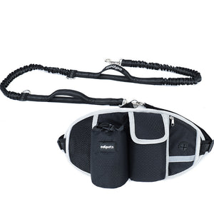 Dog Training Leash Waist Bag Hands-Free Outdoor Pet Running Walking Leash Portable Dog Food Water Cup Storage Bags