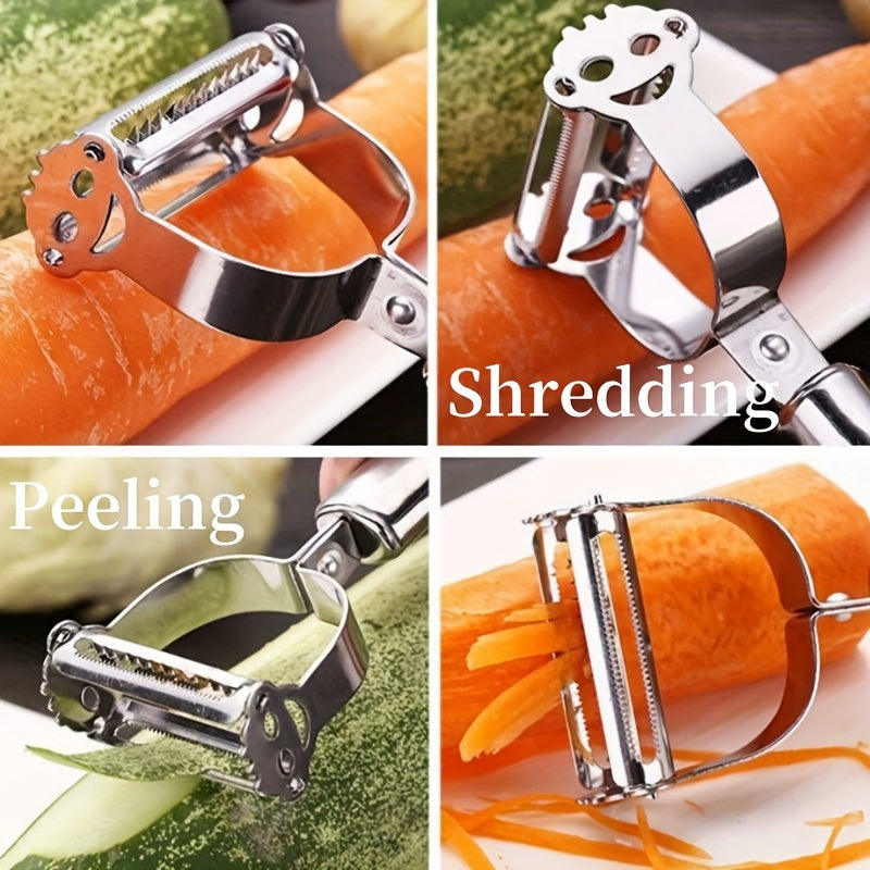 1pc Stainless Steel Vegetable Peeler - Multi-Function Fruit & Potato Grater For Dining & Relaxing, Manual Uncharged Kitchen Gadget For Restaurant